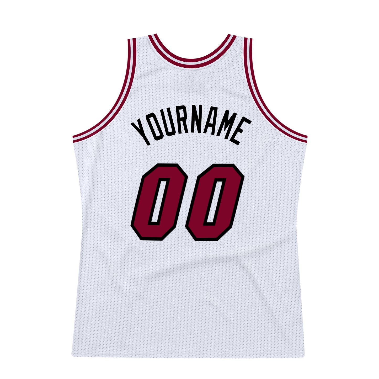 Custom White Maroon-Black Authentic Throwback Basketball Jersey view 6