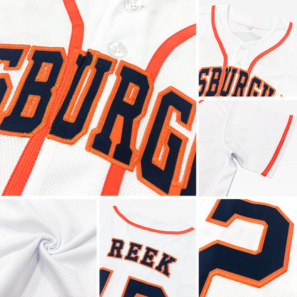 Custom White Royal Authentic Baseball Jersey view 6