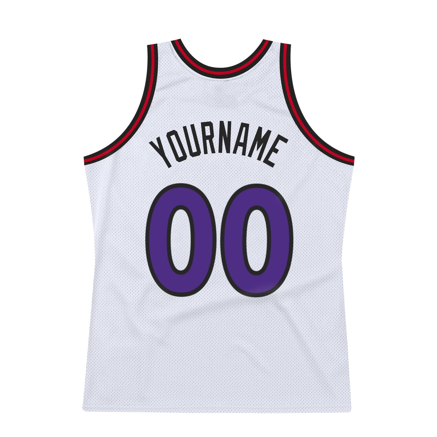 Custom White Purple-Red Authentic Throwback Basketball Jersey view 6