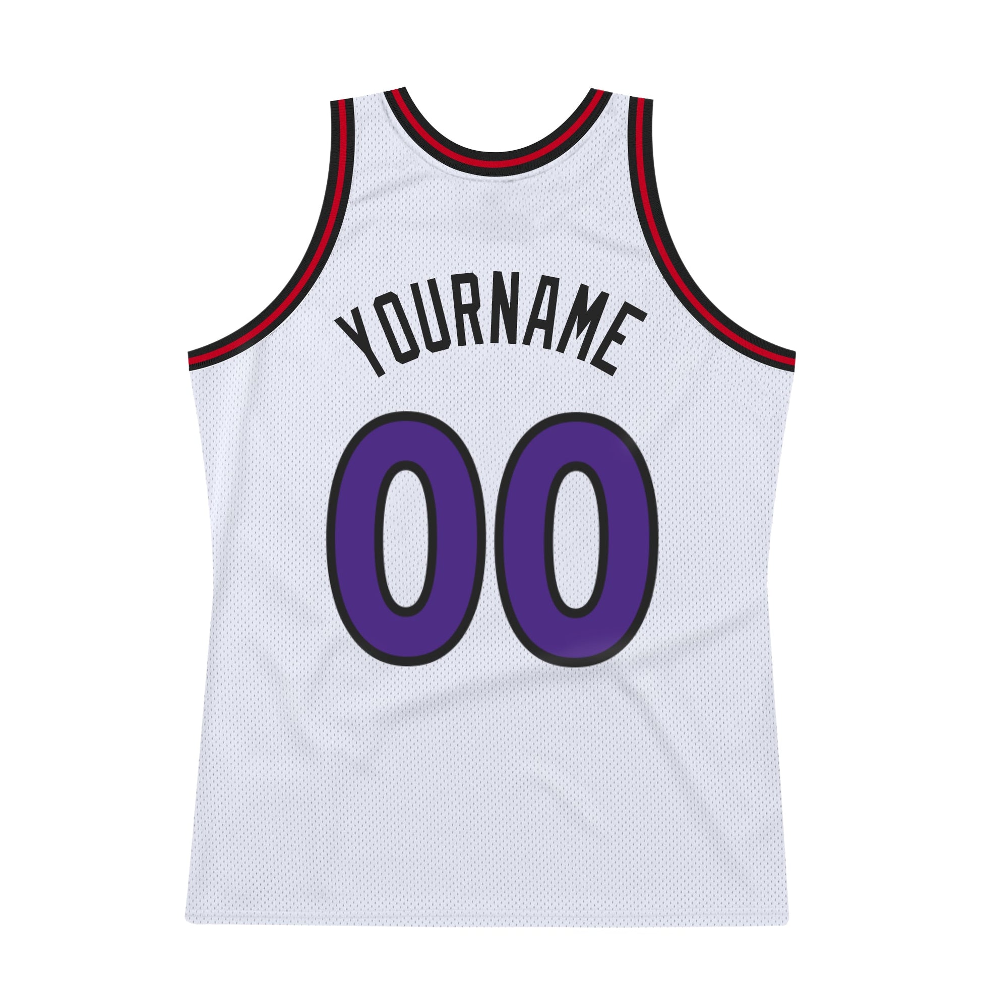 Custom White Purple-Red Authentic Throwback Basketball Jersey view 6