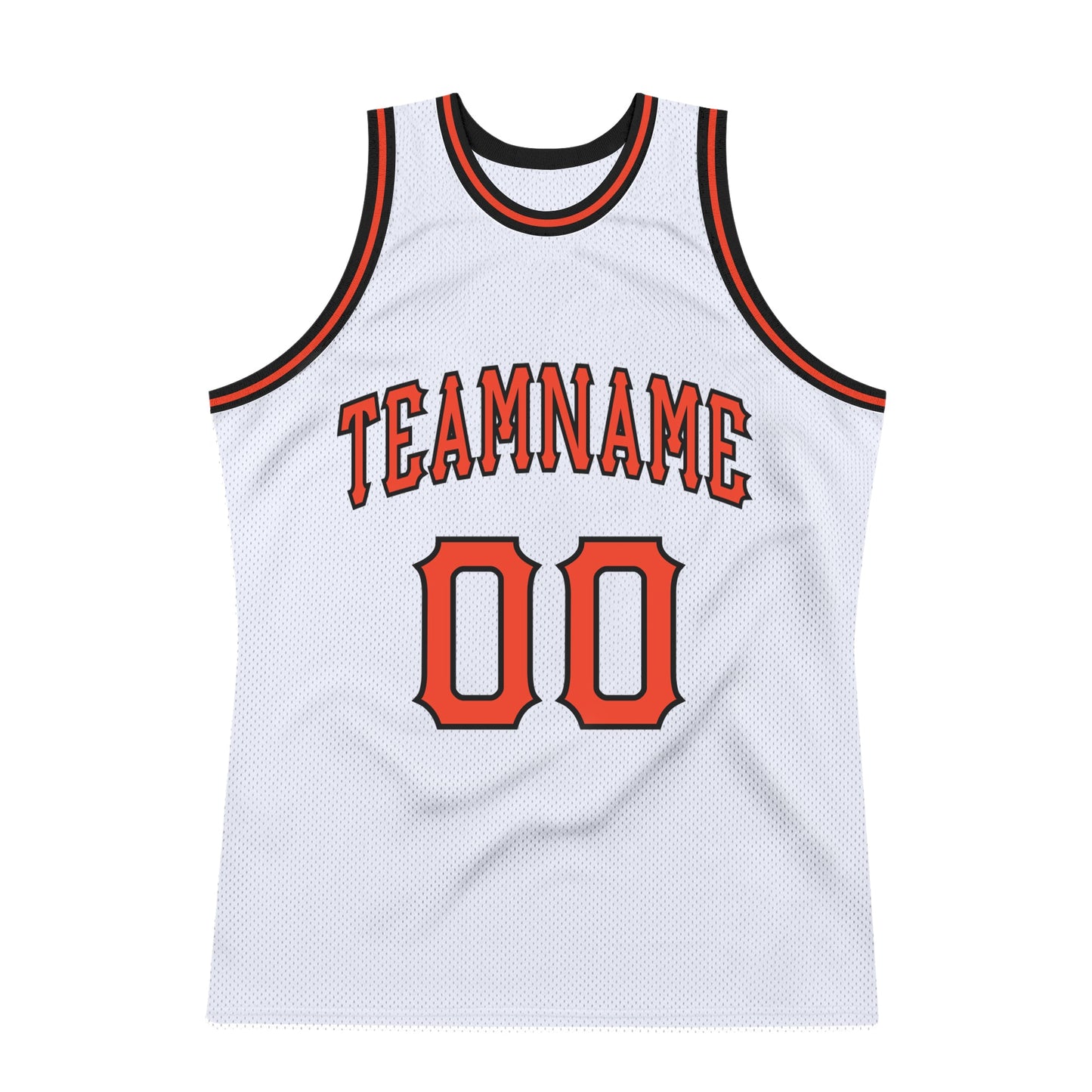 Custom White Orange-Black Authentic Throwback Basketball Jersey view 5