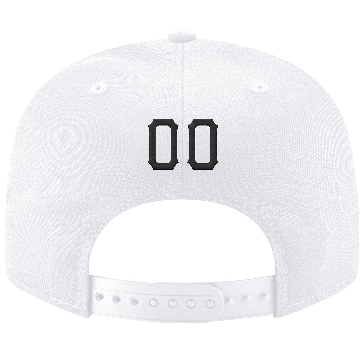 Custom White Black-Gold Stitched Adjustable Snapback Hat view 3