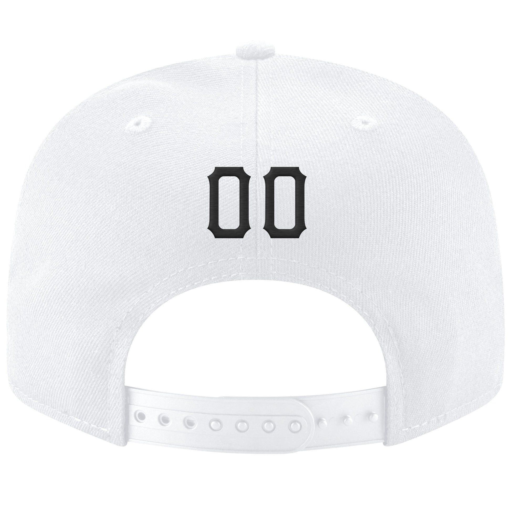 Custom White Black-Gold Stitched Adjustable Snapback Hat view 3