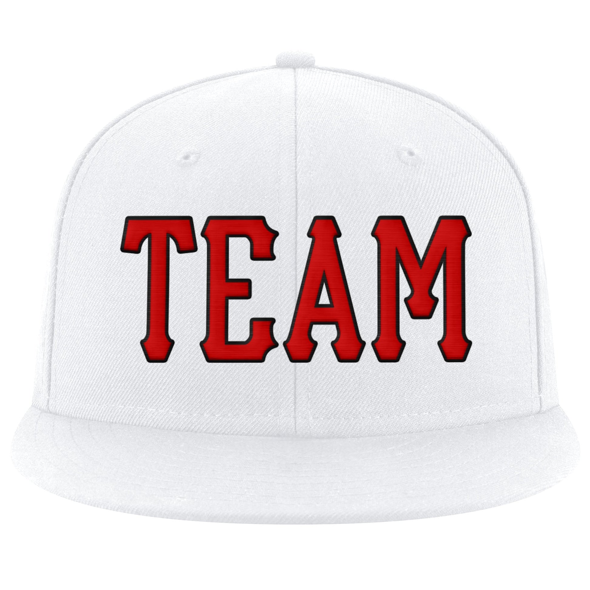 Custom White Red-Black Stitched Adjustable Snapback Hat view 2