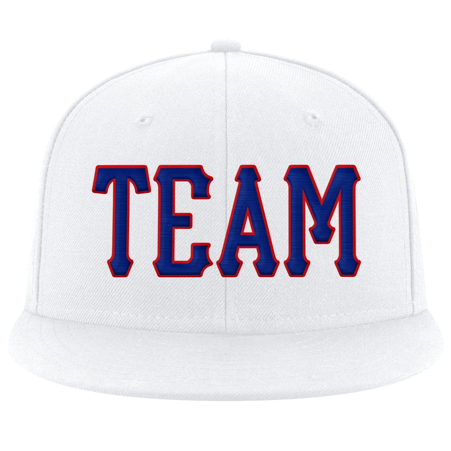 Custom White Royal-Red Stitched Adjustable Snapback Hat view 2