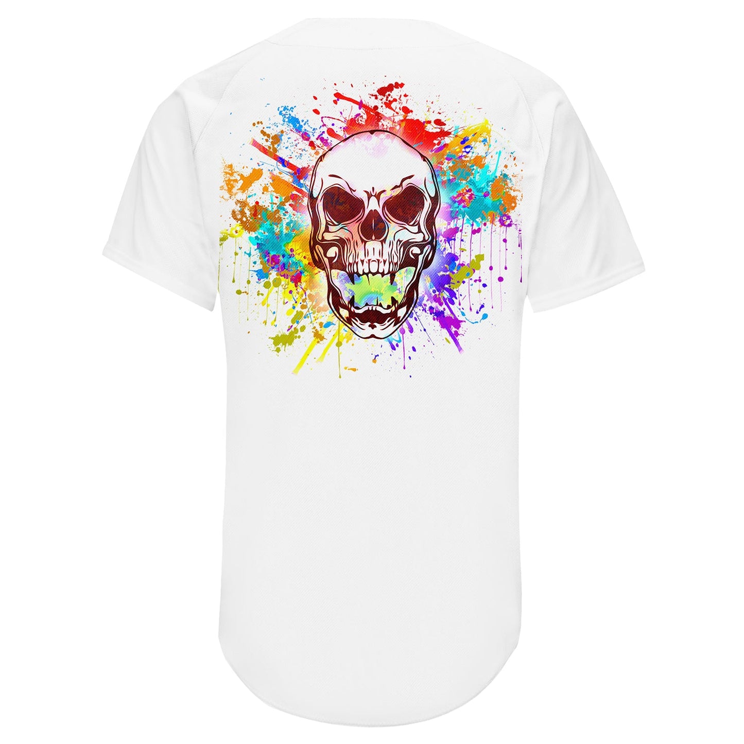 Custom White Royal-Red Authentic Skull Fashion Baseball Jersey view 5