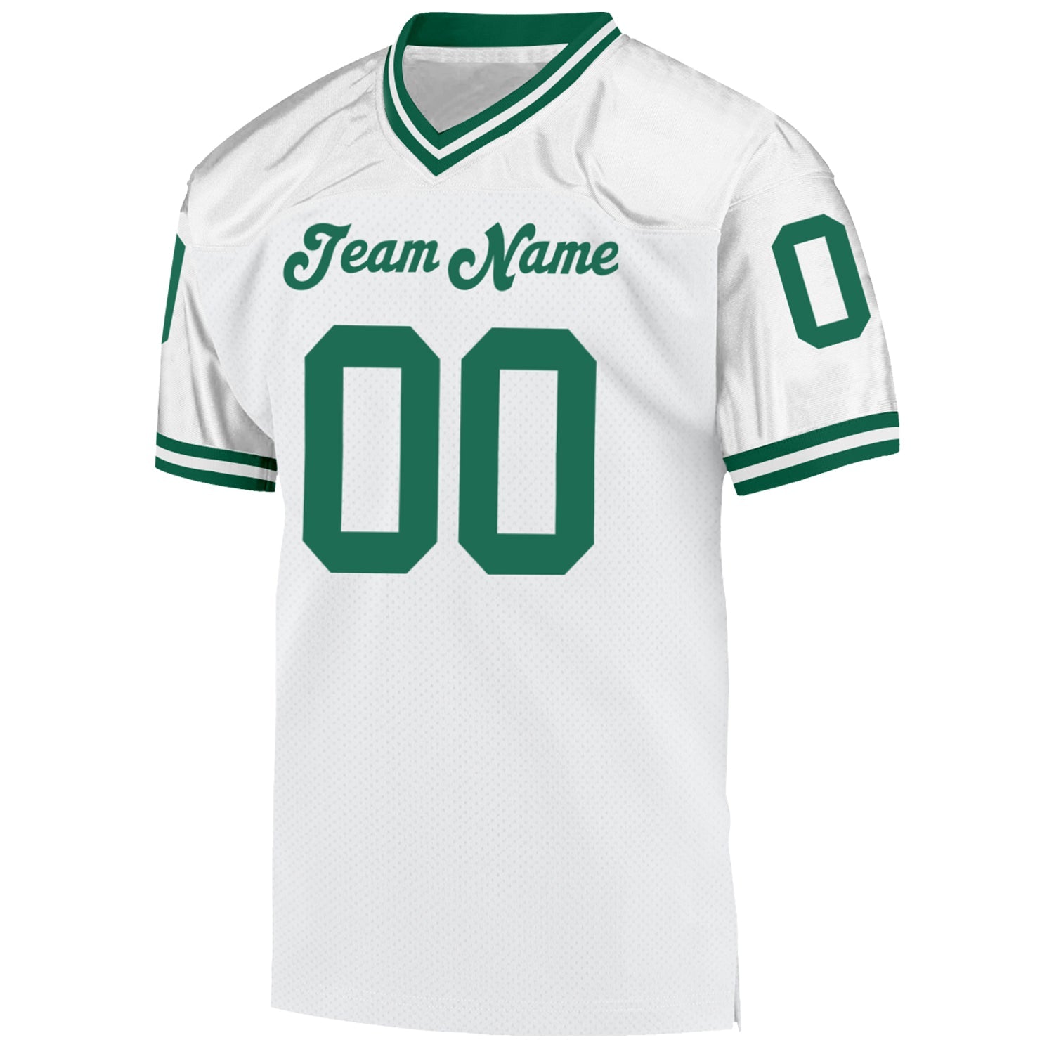 Custom White Kelly Green Mesh Authentic Throwback Football Jersey view 2