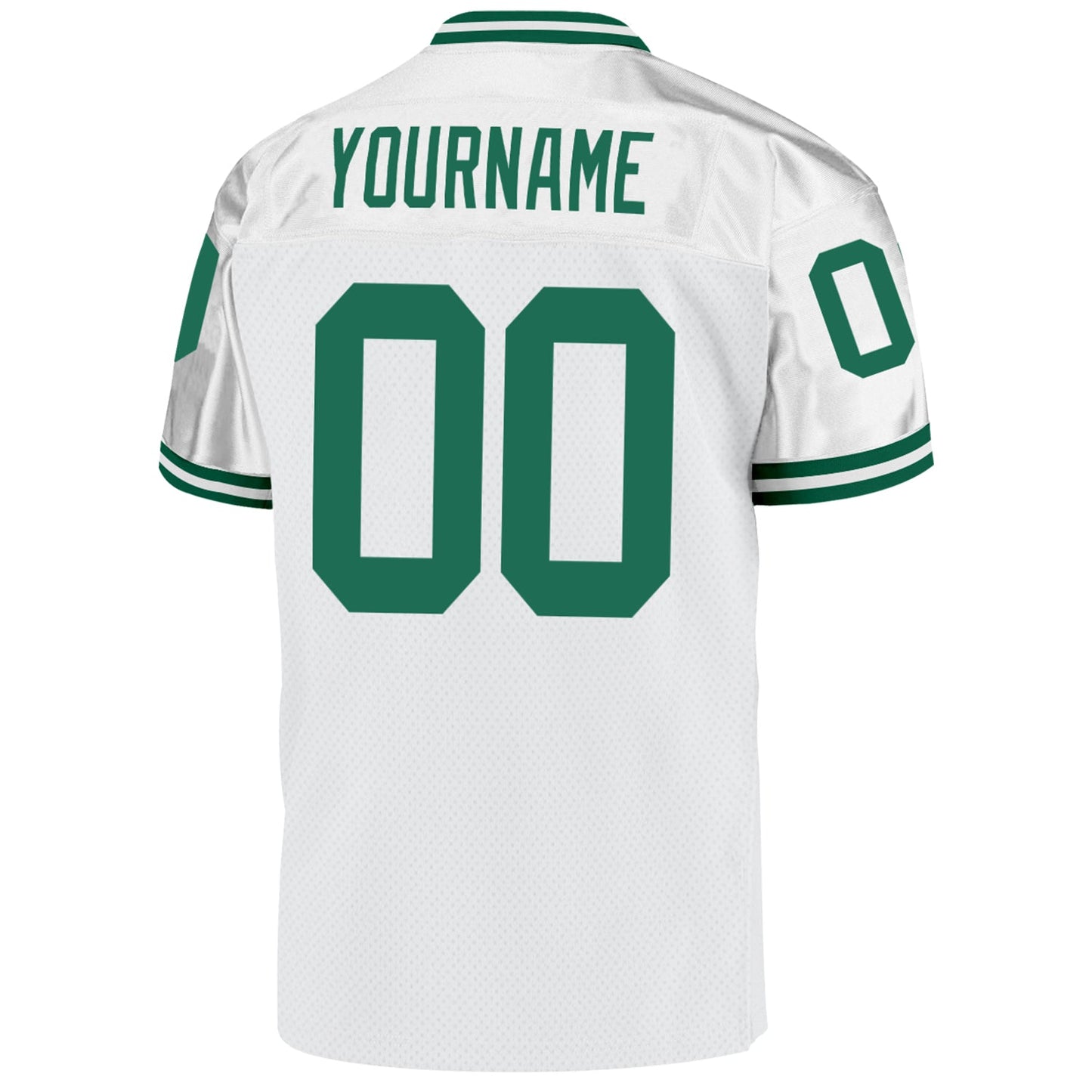 Custom White Kelly Green Mesh Authentic Throwback Football Jersey view 3