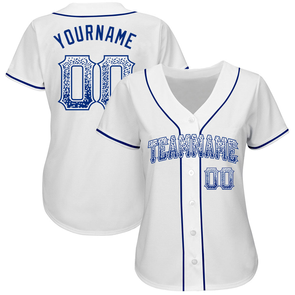 Custom White Royal Authentic Drift Fashion Baseball Jersey view 2