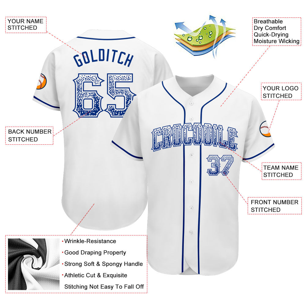Custom White Royal Authentic Drift Fashion Baseball Jersey view 3