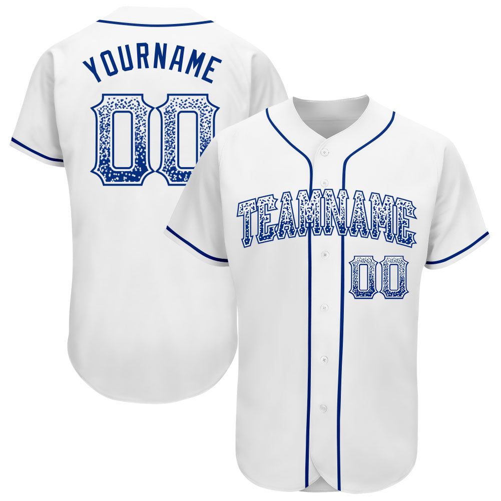 Custom White Royal Authentic Drift Fashion Baseball Jersey - Main View