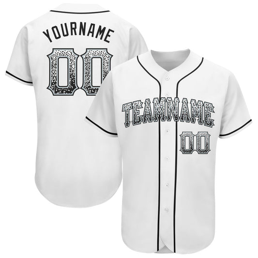 Custom White Black-Silver Authentic Drift Fashion Baseball Jersey - Main View
