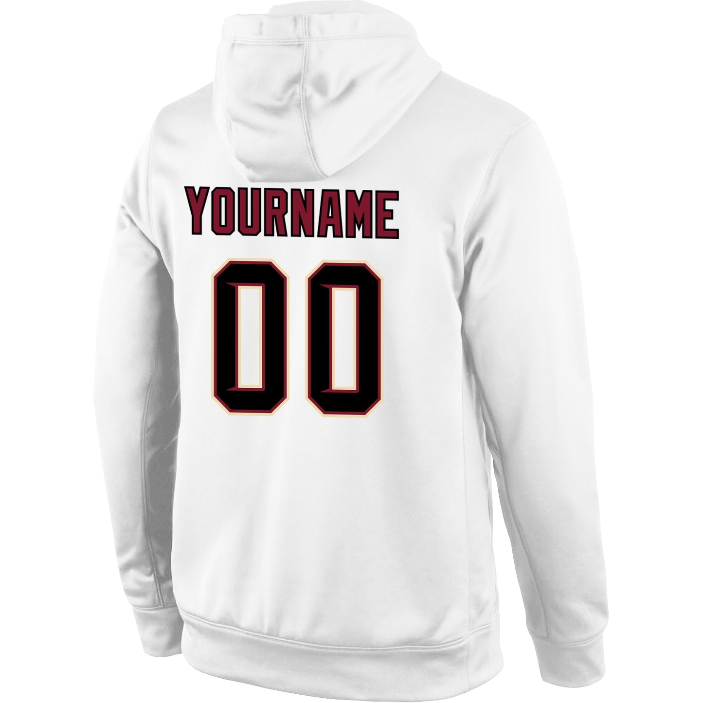 Custom Stitched White Black-Crimson Sports Pullover Sweatshirt Hoodie view 3