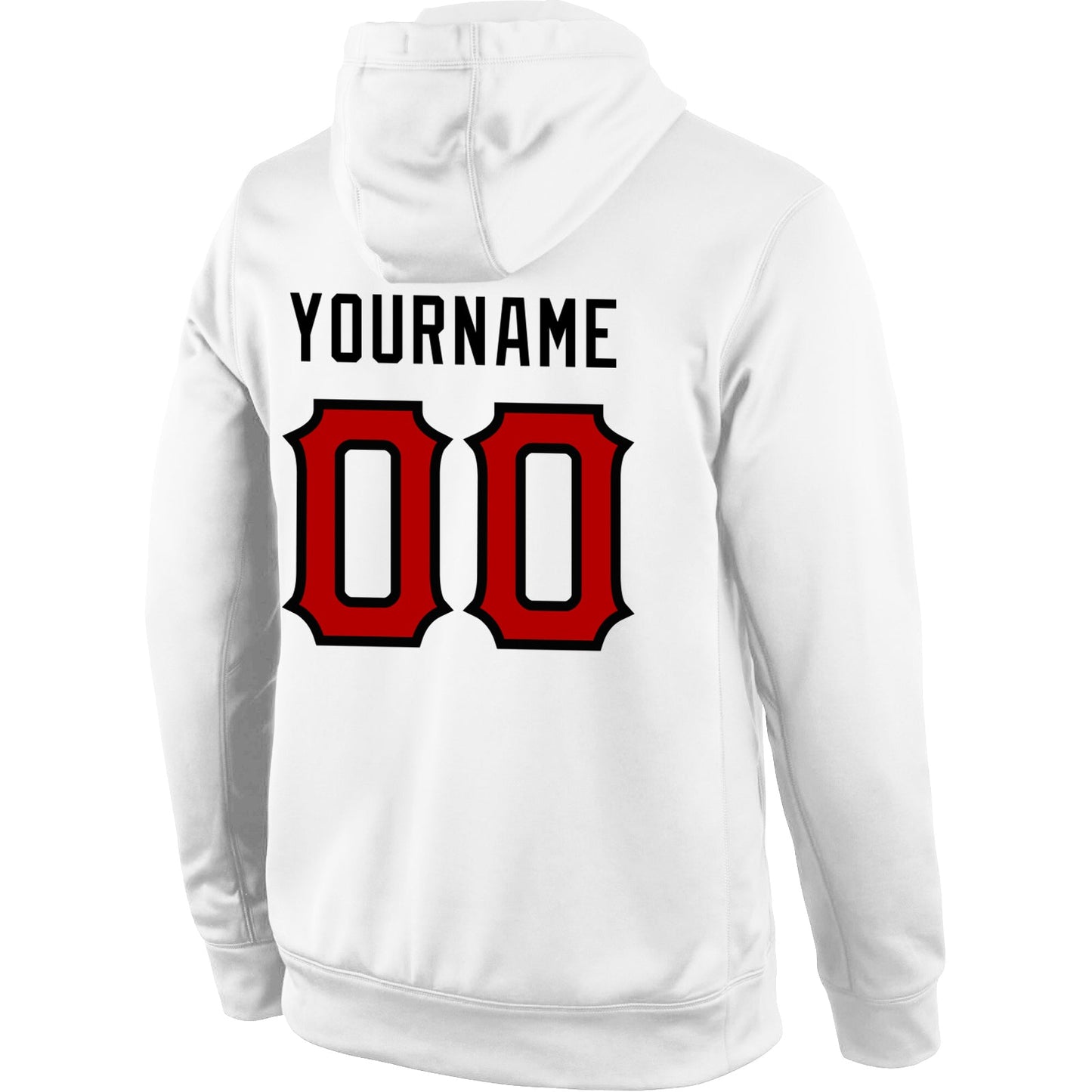 Custom Stitched White Red-Black Sports Pullover Sweatshirt Hoodie view 3