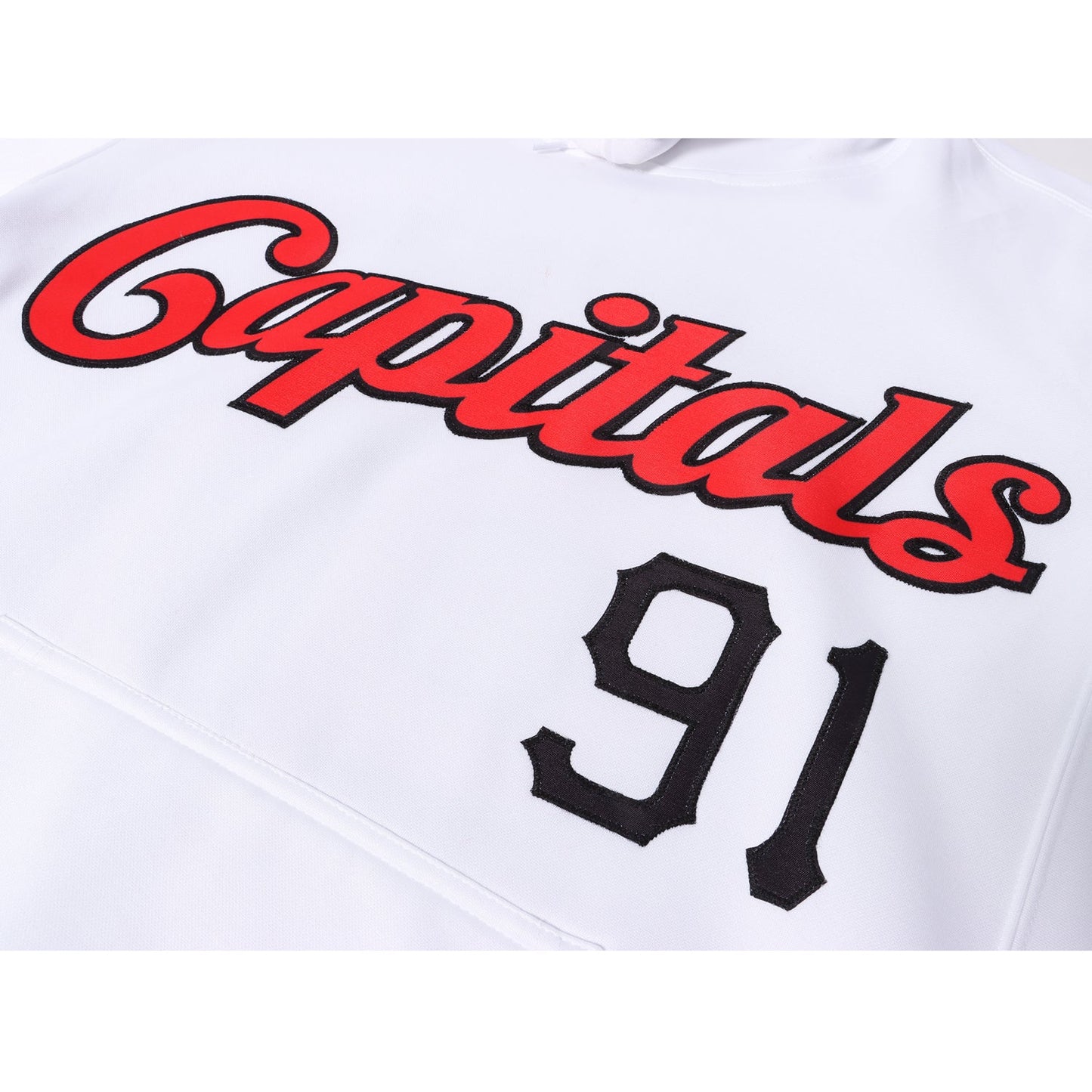 Custom Stitched White Red-Black Sports Pullover Sweatshirt Hoodie view 7