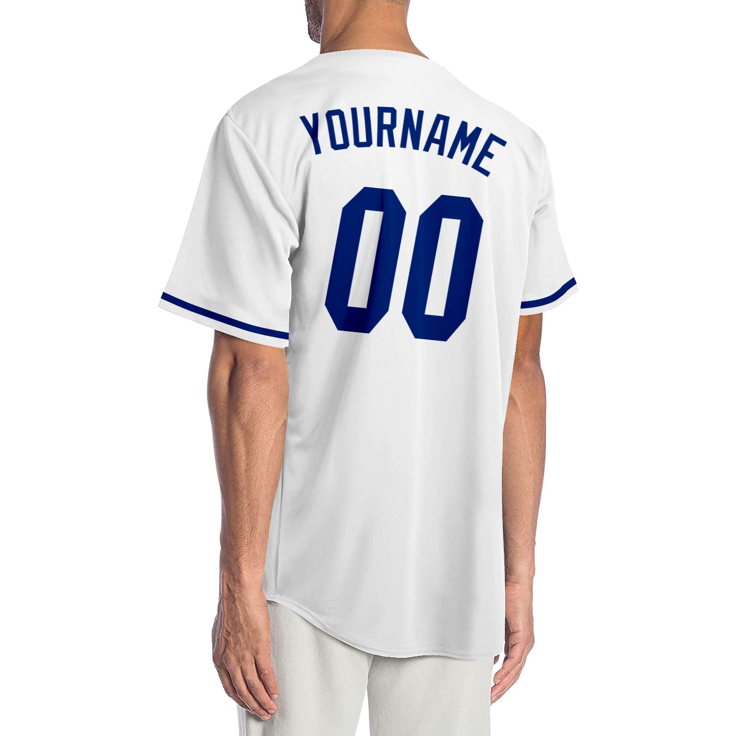 Custom White Royal Authentic Baseball Jersey view 2