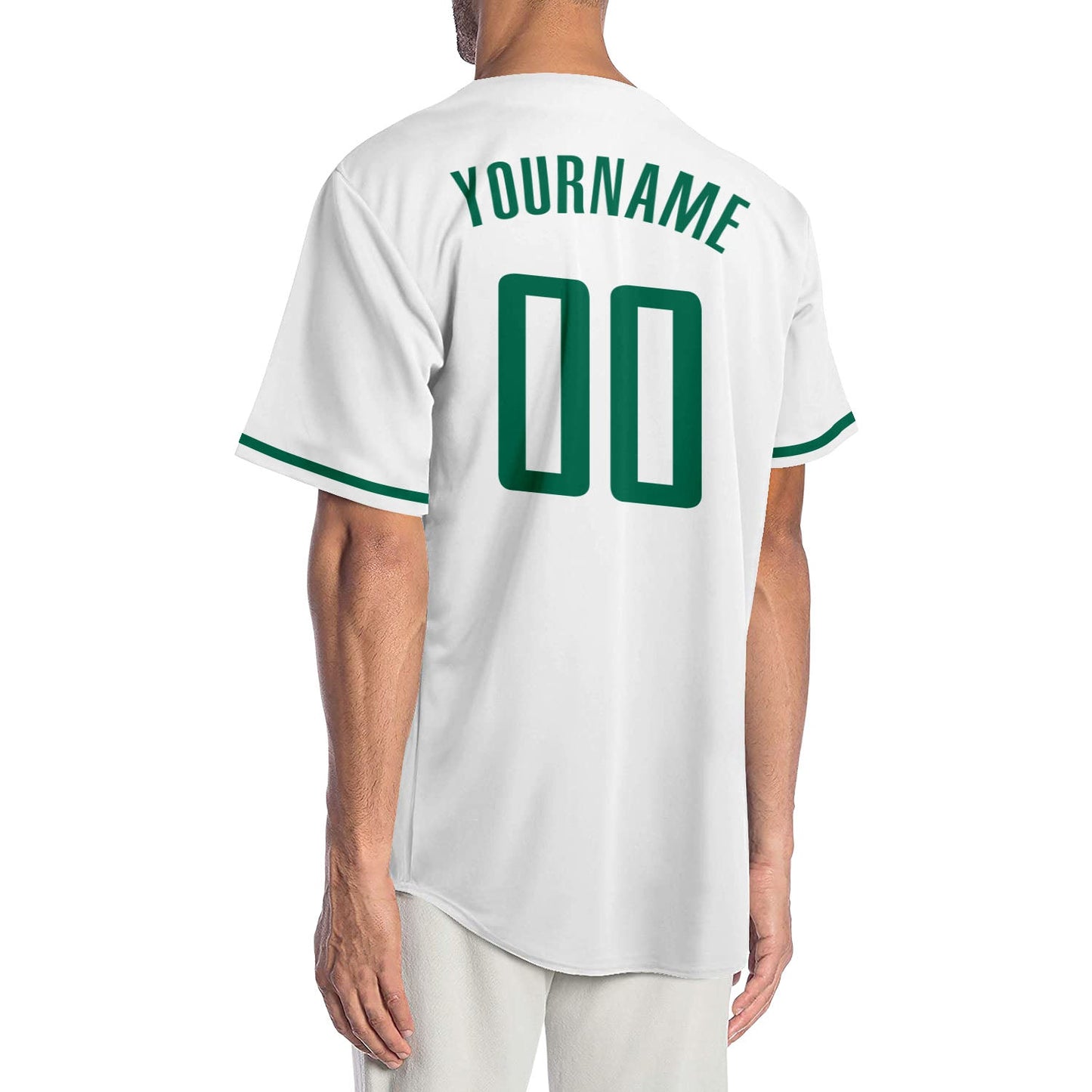 Custom White Kelly Green-Gray Authentic Baseball Jersey view 2