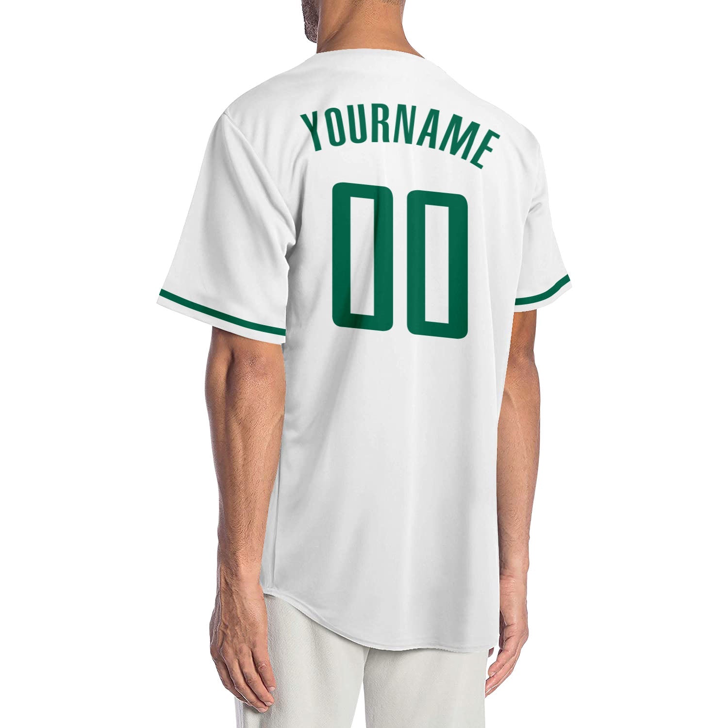 Custom White Kelly Green-Gray Authentic Baseball Jersey view 2