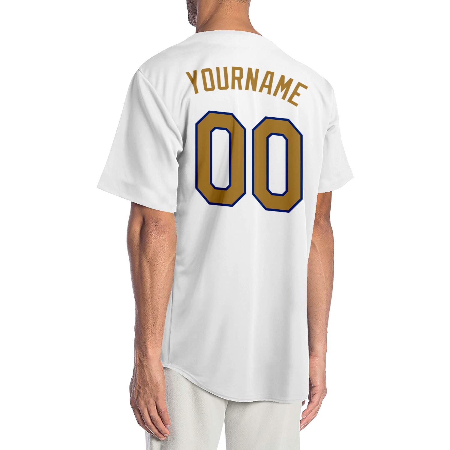 Custom White Old Gold-Red Authentic Baseball Jersey view 2