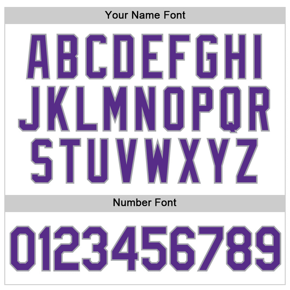 Custom White Purple Pinstripe Purple-Gray Authentic Baseball Jersey view 5