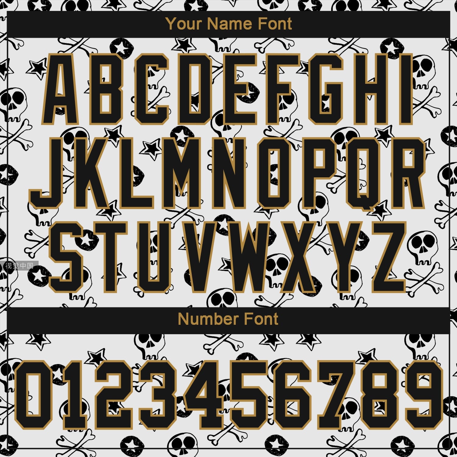 Custom White Black-Old Gold 3D Skull Fashion Authentic Baseball Jersey view 5