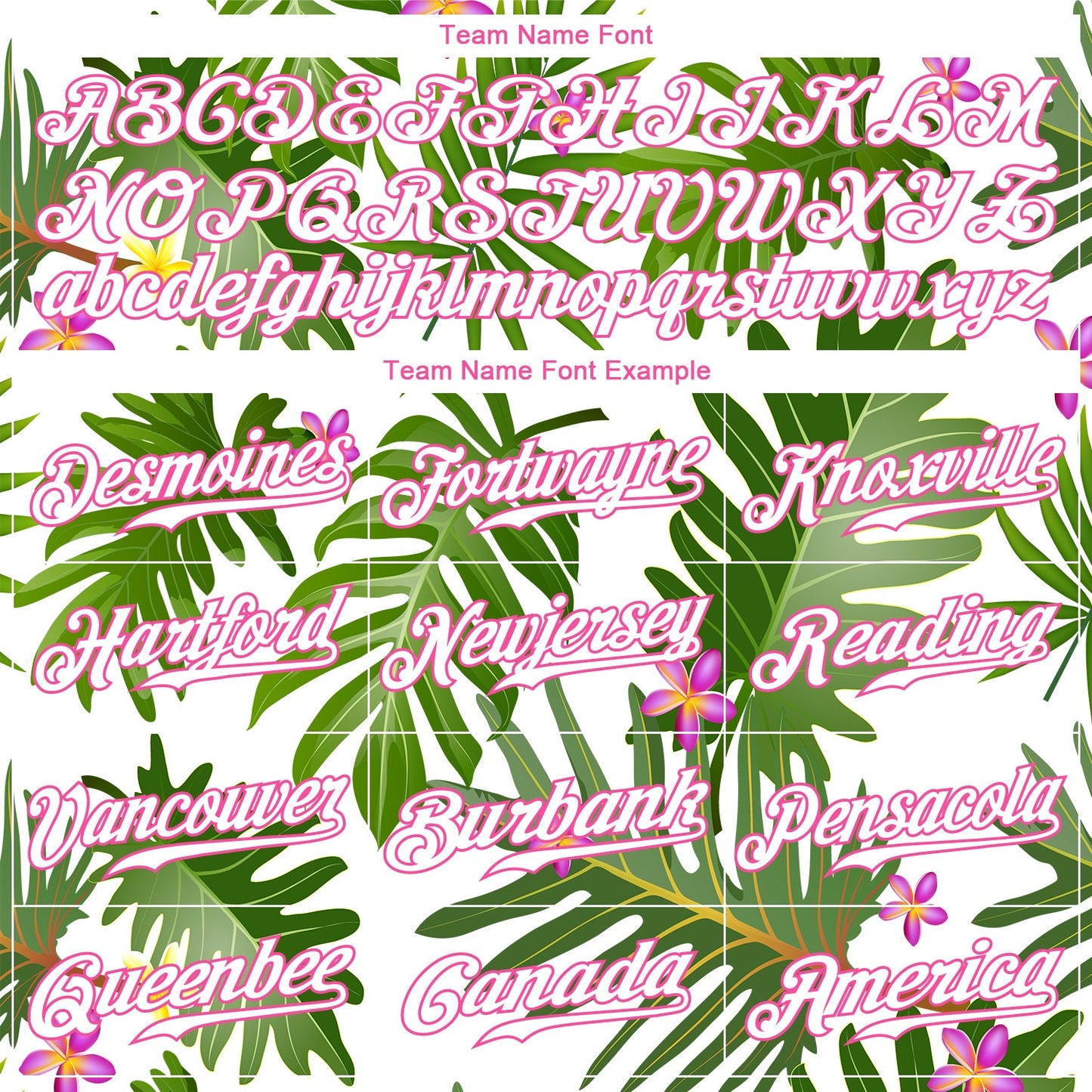 Custom White White-Pink 3D Pattern Design Tropical Palm Leaves Authentic Baseball Jersey view 4
