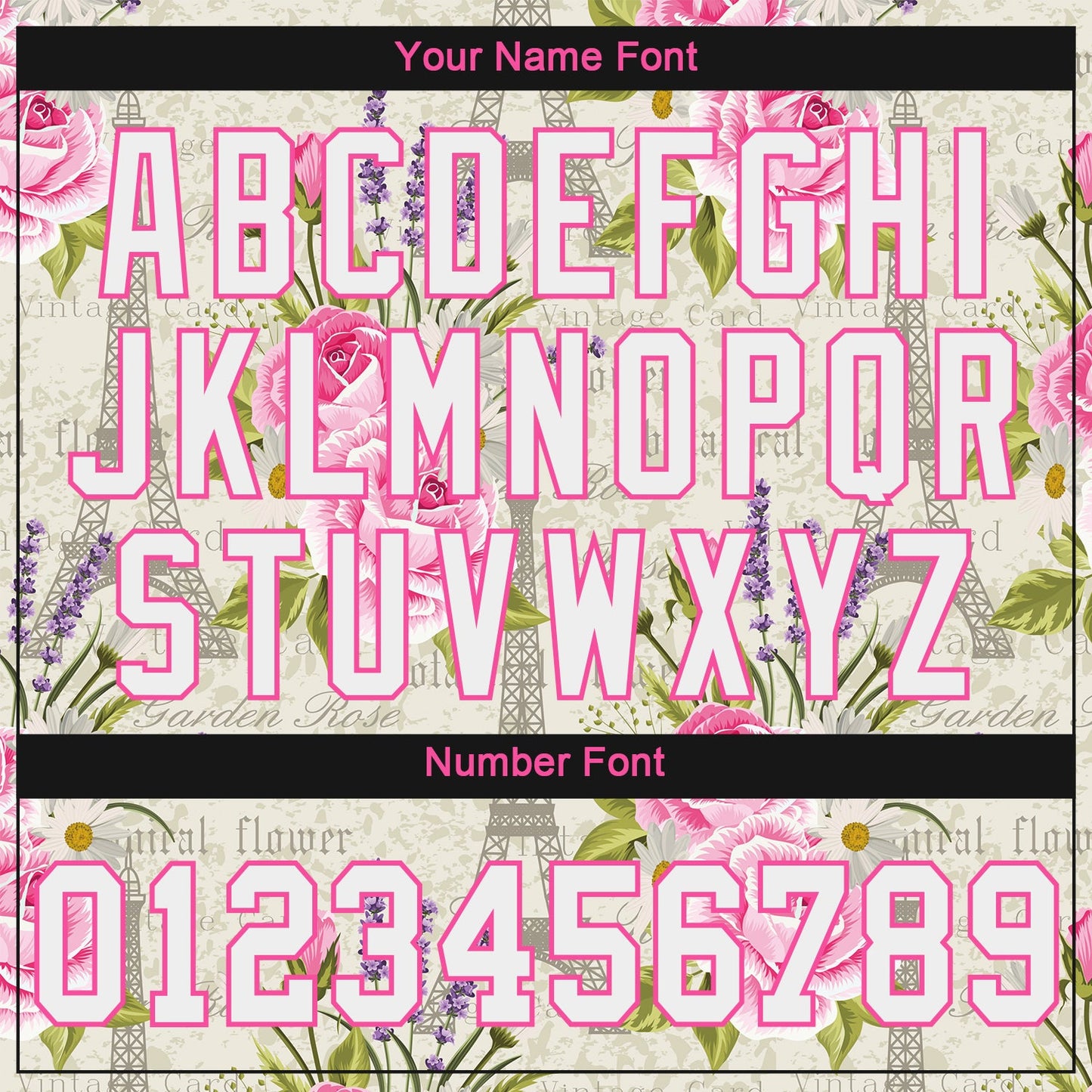 Custom White White-Pink 3D Pattern Design Floral Pattern With The Eiffel Tower Authentic Baseball Jersey view 5