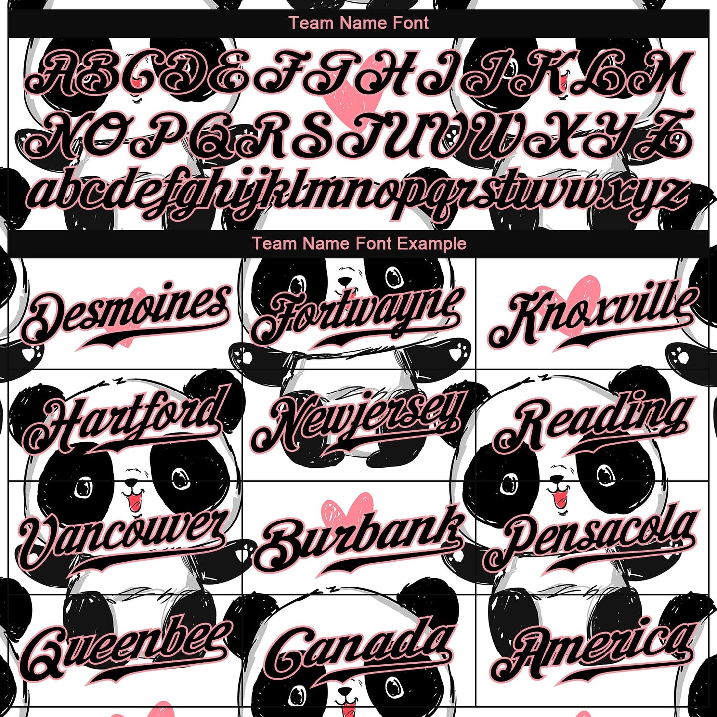 Custom White Black-Medium Pink 3D Pattern Design Pandas Authentic Baseball Jersey view 4