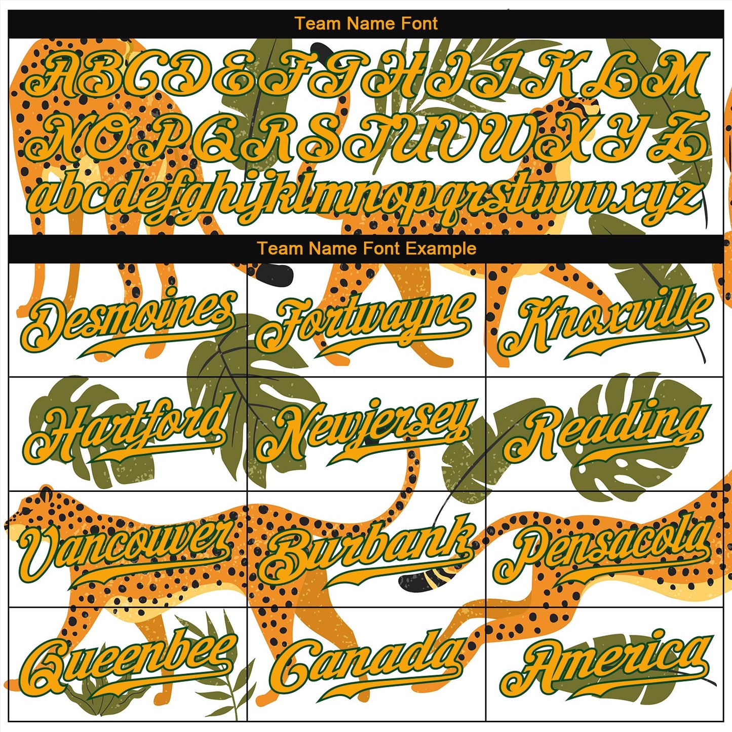 Custom White Gold-Green 3D Pattern Design Leopards And Tropical Palm Leaves Authentic Baseball Jersey view 4