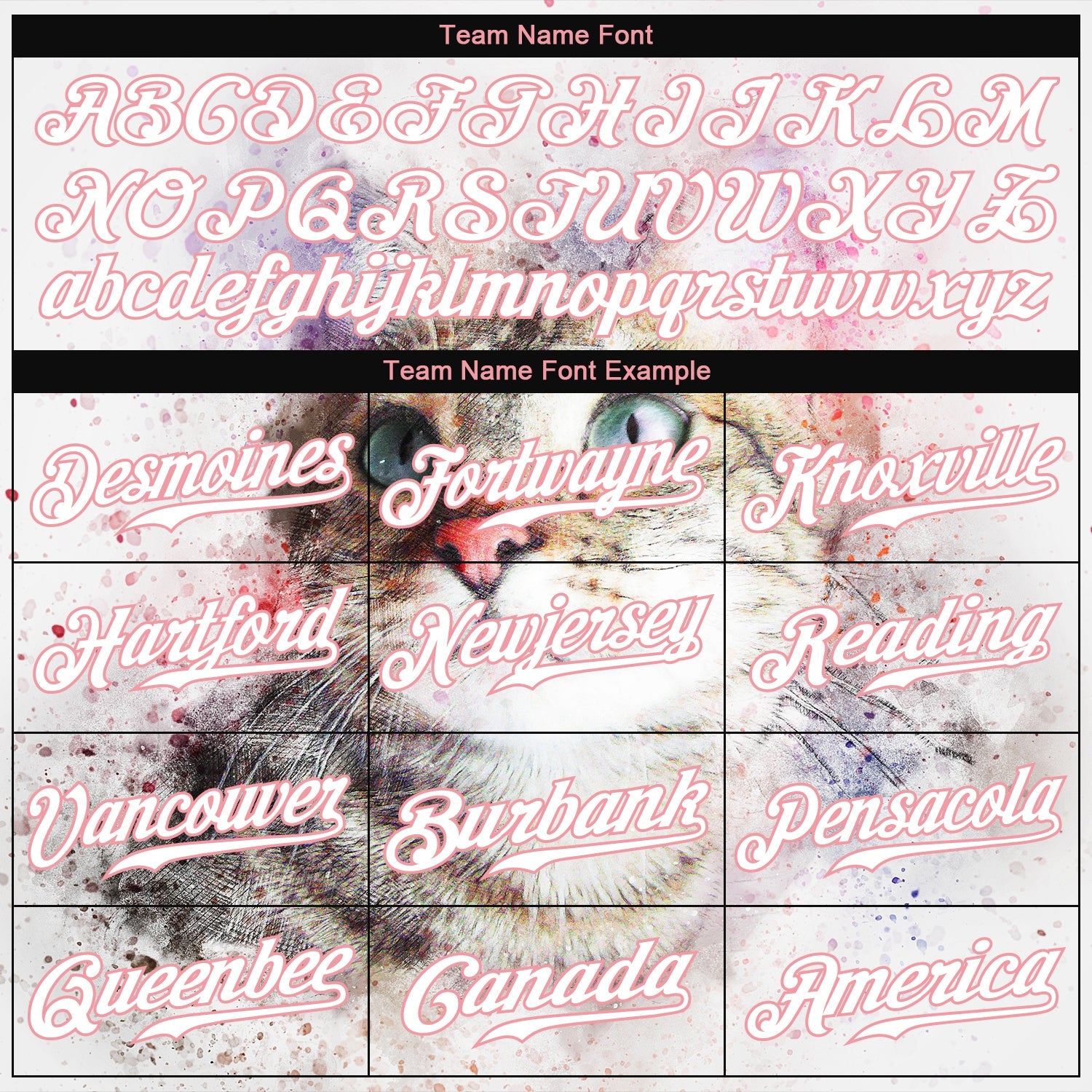 Custom White White-Medium Pink 3D Pattern Design Cat Authentic Baseball Jersey view 4