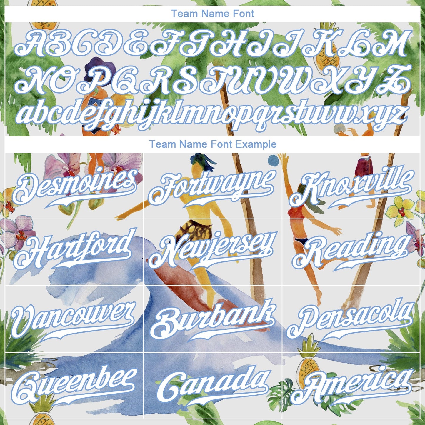 Custom White Light Blue-White 3D Pattern Design Hawaii Palm Trees Authentic Baseball Jersey view 4
