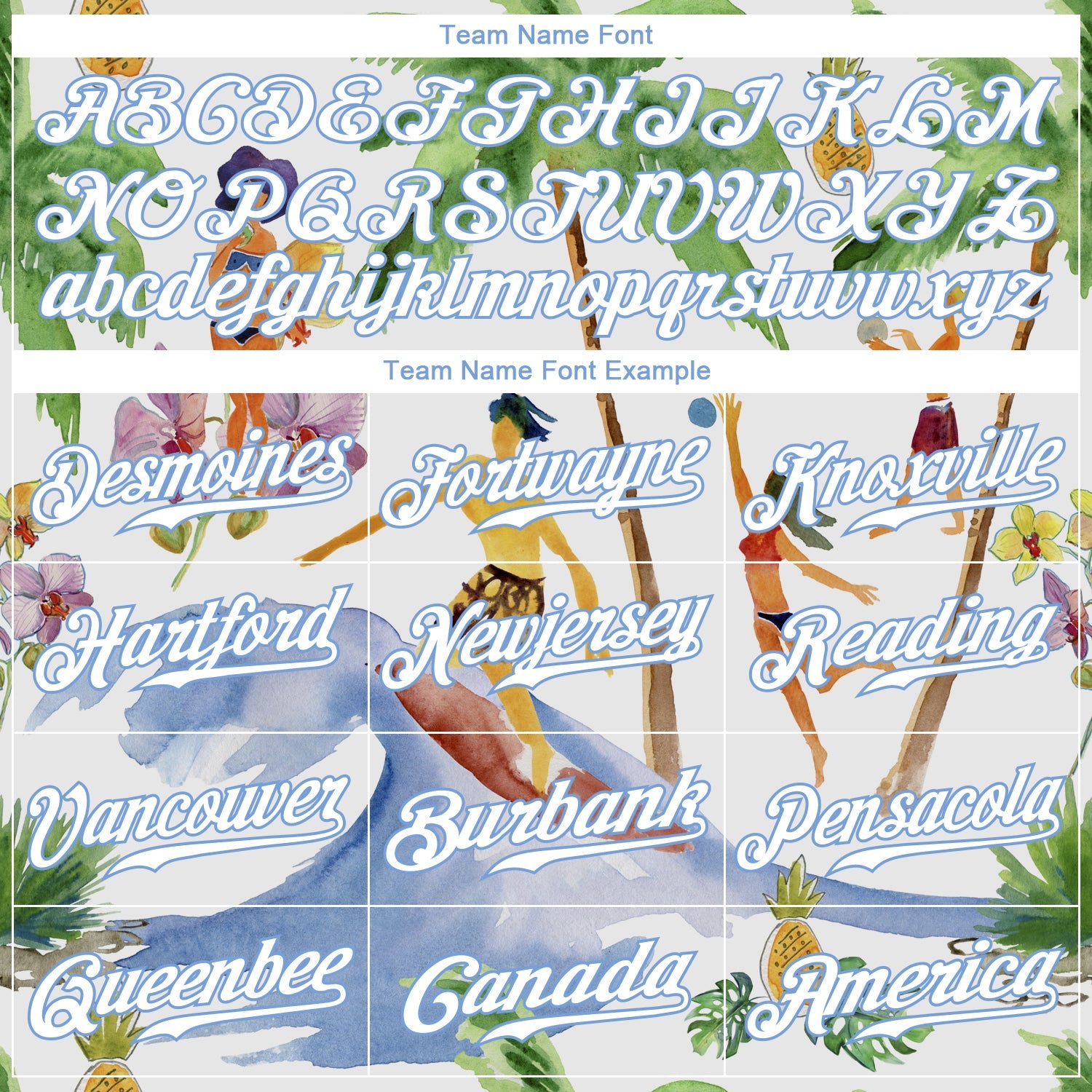 Custom White Light Blue-White 3D Pattern Design Hawaii Palm Trees Authentic Baseball Jersey view 4