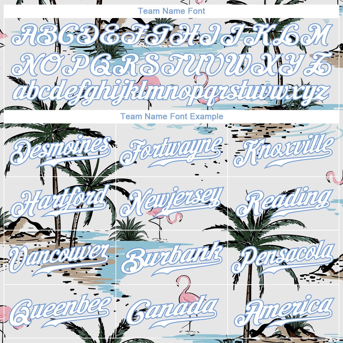 Custom White White-Light Blue 3D Pattern Design Hawaii Palm Trees Authentic Baseball Jersey view 4