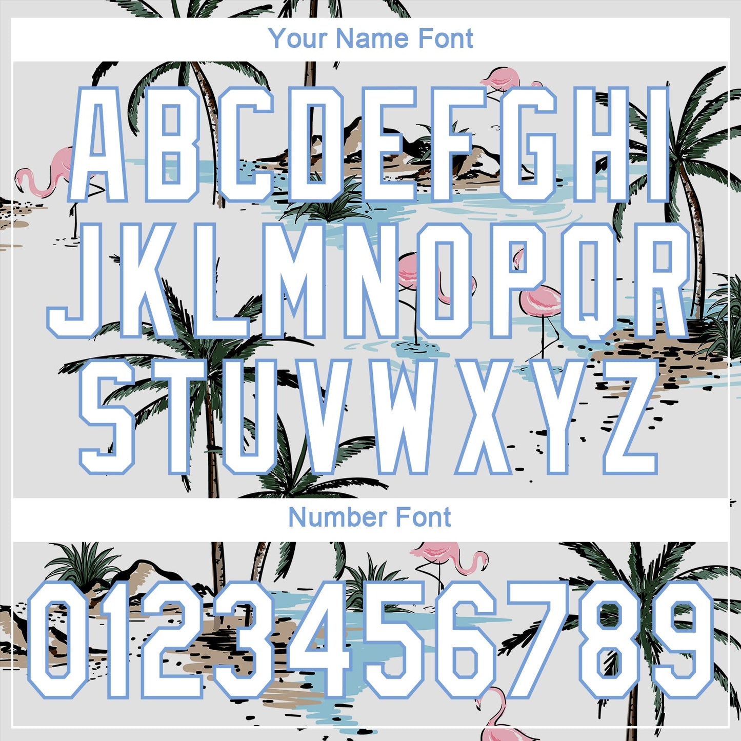 Custom White White-Light Blue 3D Pattern Design Hawaii Palm Trees Authentic Baseball Jersey view 5
