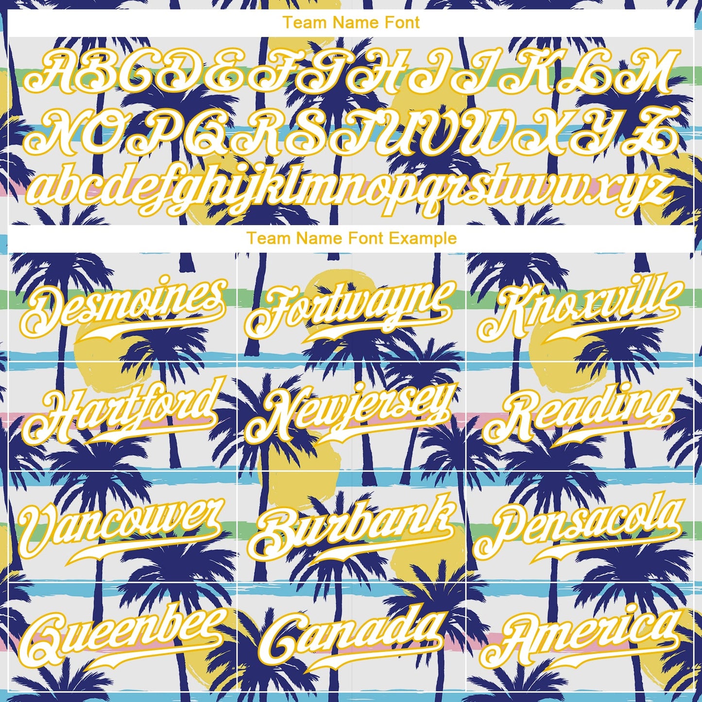 Custom White Gold-White 3D Pattern Design Hawaii Palm Trees Authentic Baseball Jersey view 4