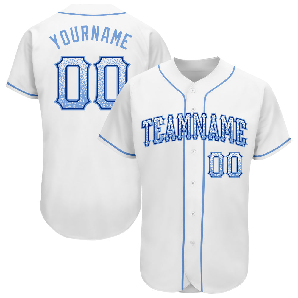 Custom White Light Blue-Royal Authentic Drift Fashion Baseball Jersey - Main View