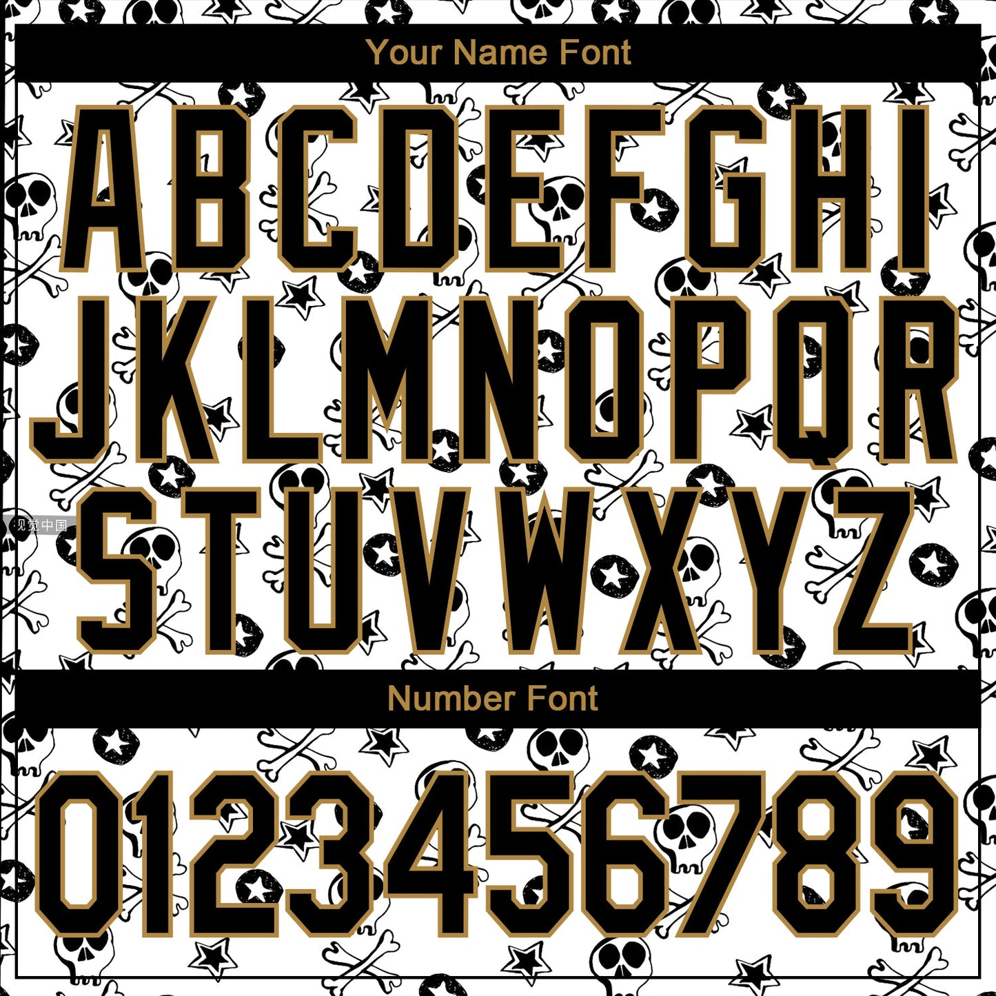 Custom White Black-Old Gold 3D Skull Fashion Performance T-Shirt view 4
