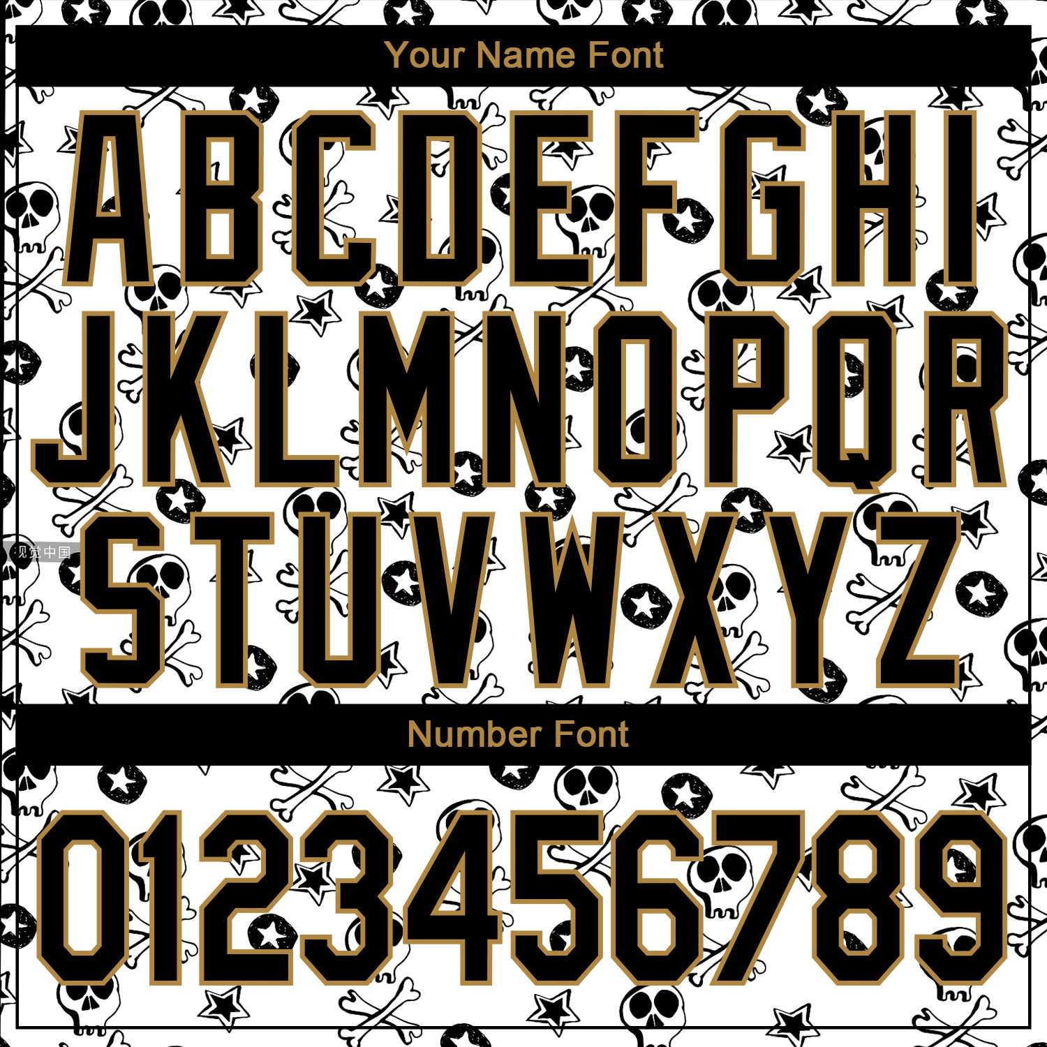 Custom White Black-Old Gold 3D Skull Fashion Performance T-Shirt view 4