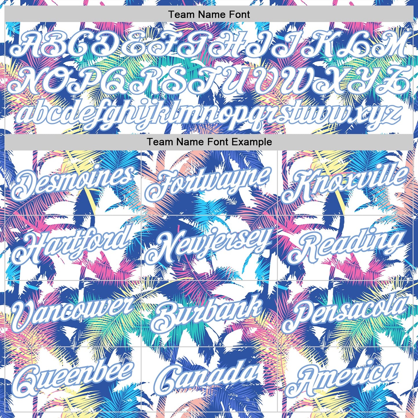 Custom White White-Light Blue 3D Pattern Hawaii Palm Trees Authentic Basketball Jersey view 3