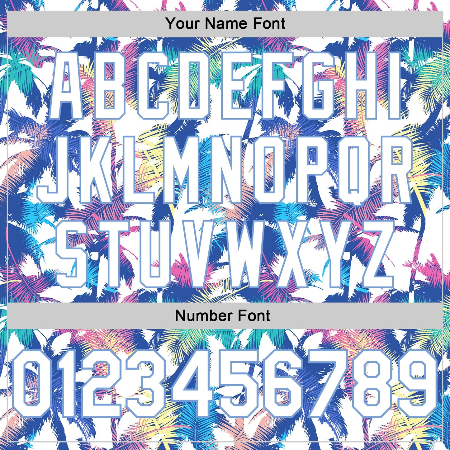 Custom White White-Light Blue 3D Pattern Hawaii Palm Trees Authentic Basketball Jersey view 4