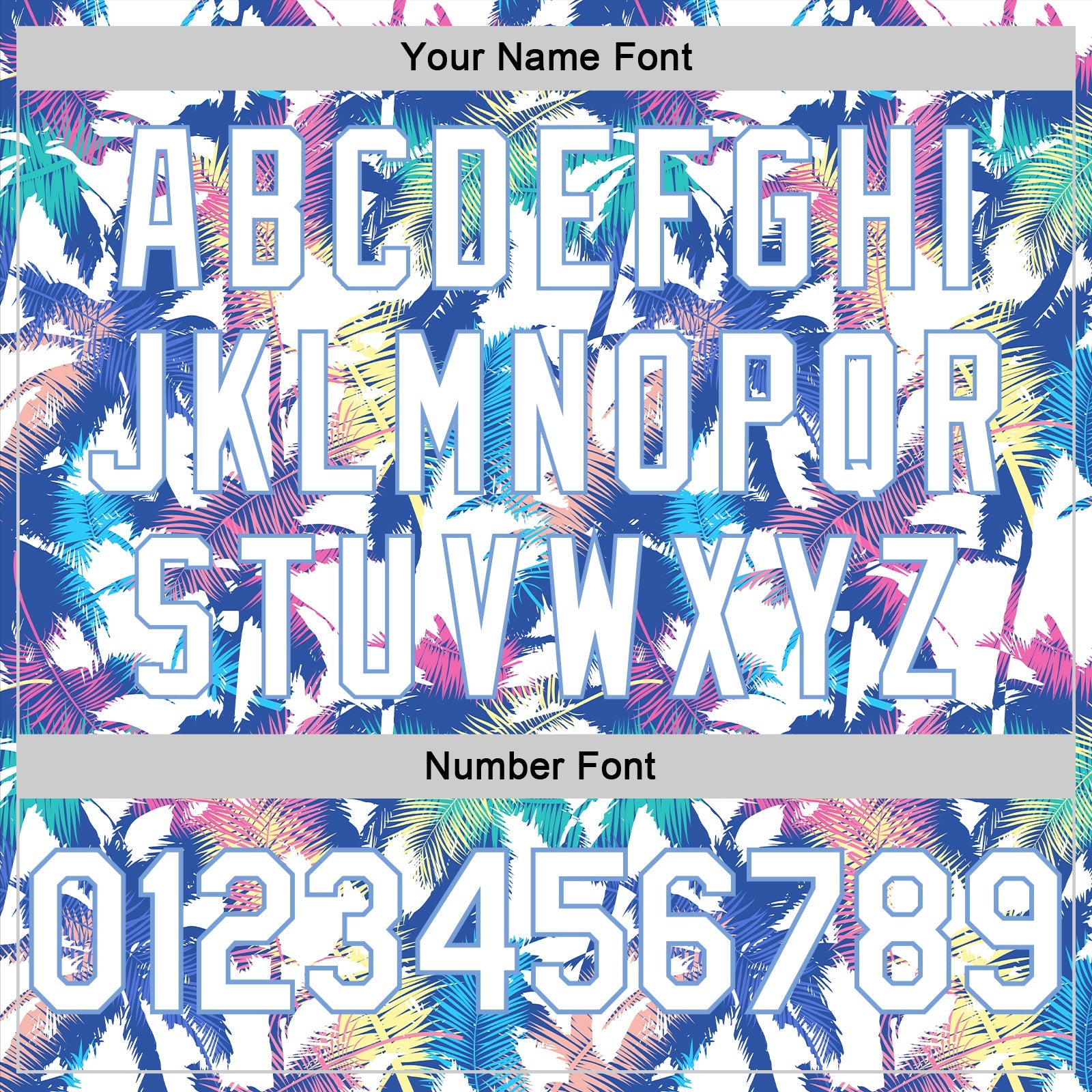 Custom White White-Light Blue 3D Pattern Hawaii Palm Trees Authentic Basketball Jersey view 4