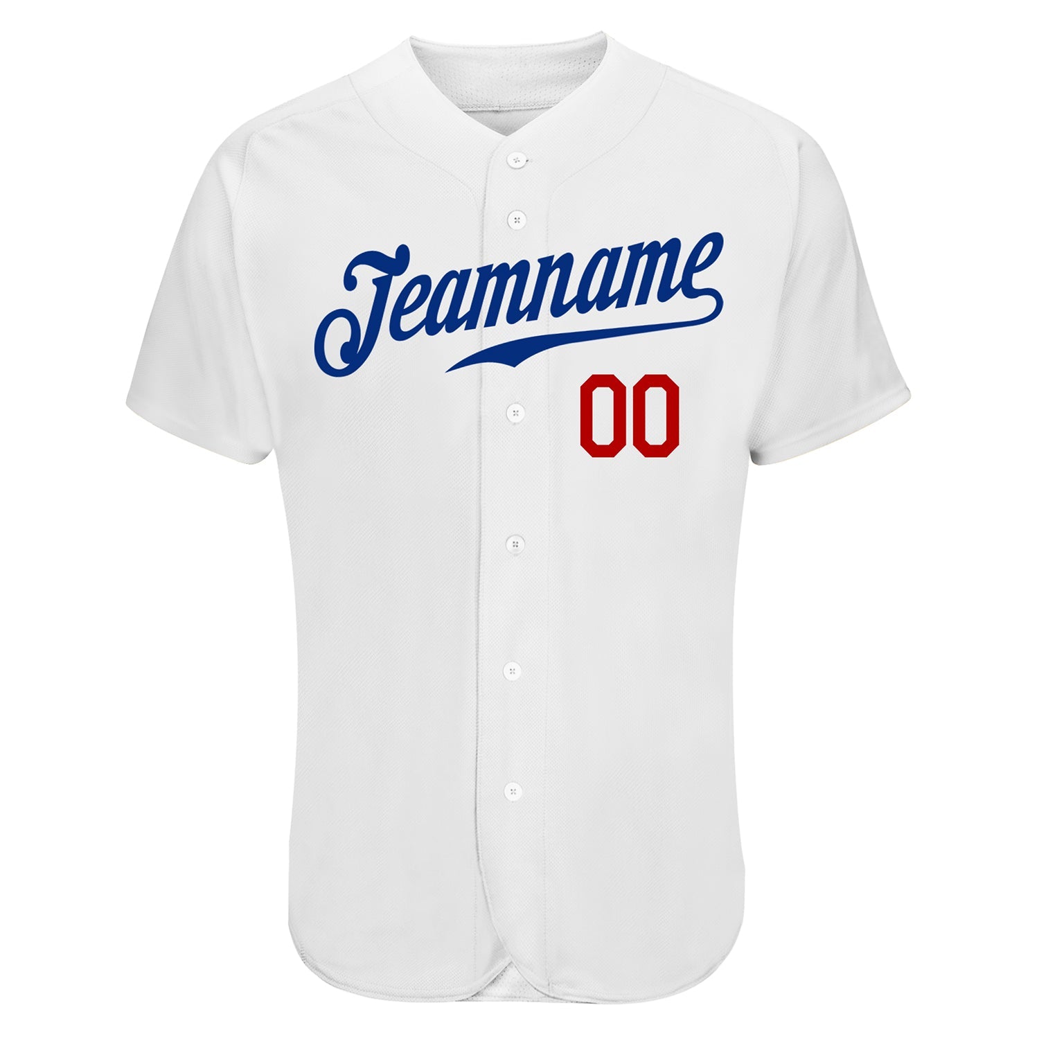 Custom White Royal-Red Authentic Baseball Jersey view 4
