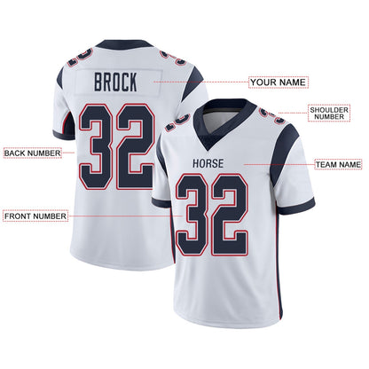 Custom NE.Patriots Football Jerseys Team Player or Personalized Design Your Own Name for Men's Women's Youth Jerseys Navy view 12