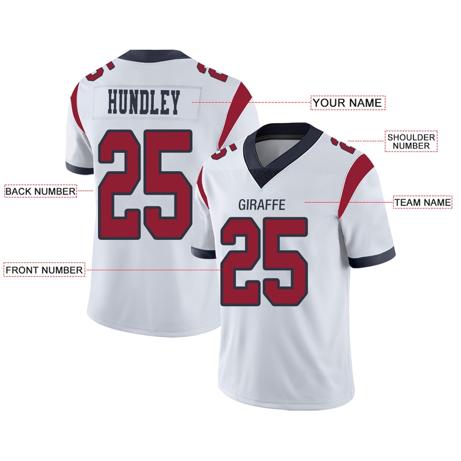Custom H.Texans Football Jerseys Team Player or Personalized Design Your Own Name for Men's Women's Youth Jerseys Navy view 12