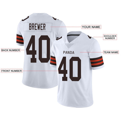 Custom C.Browns Football Jersey Team Player or Personalized Design Your Own Name for Men's Women's Youth Jerseys Brown view 12