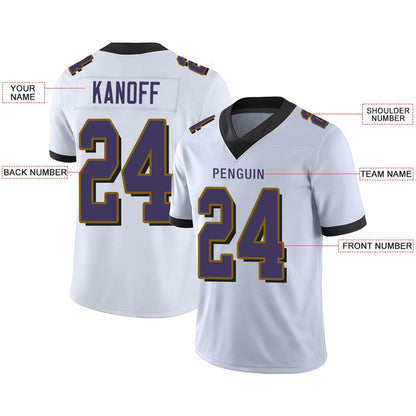 Custom B.Ravens Football JerseyS Team Player or Personalized Design Your Own Name for Men's Women's Youth Jerseys Purple view 6