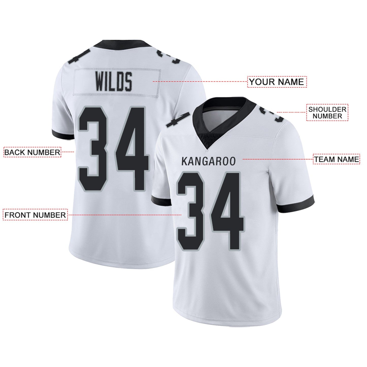 Custom L.Raiders Football Jerseys Team Player or Personalized Design Your Own Name for Men's Women's Youth Jerseys Black view 4