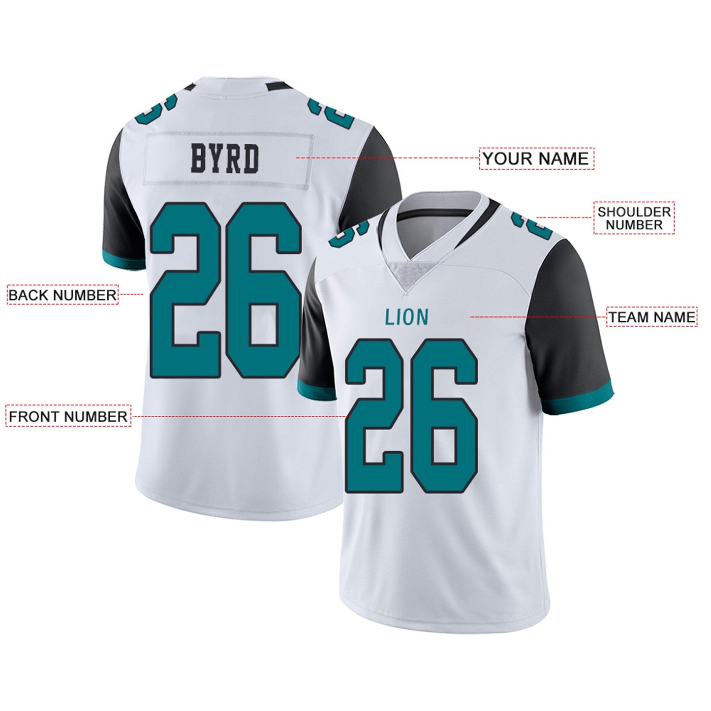 Custom J.Jaguars Football Jerseys Team Player or Personalized Design Your Own Name for Men's Women's Youth Jerseys Teal view 11