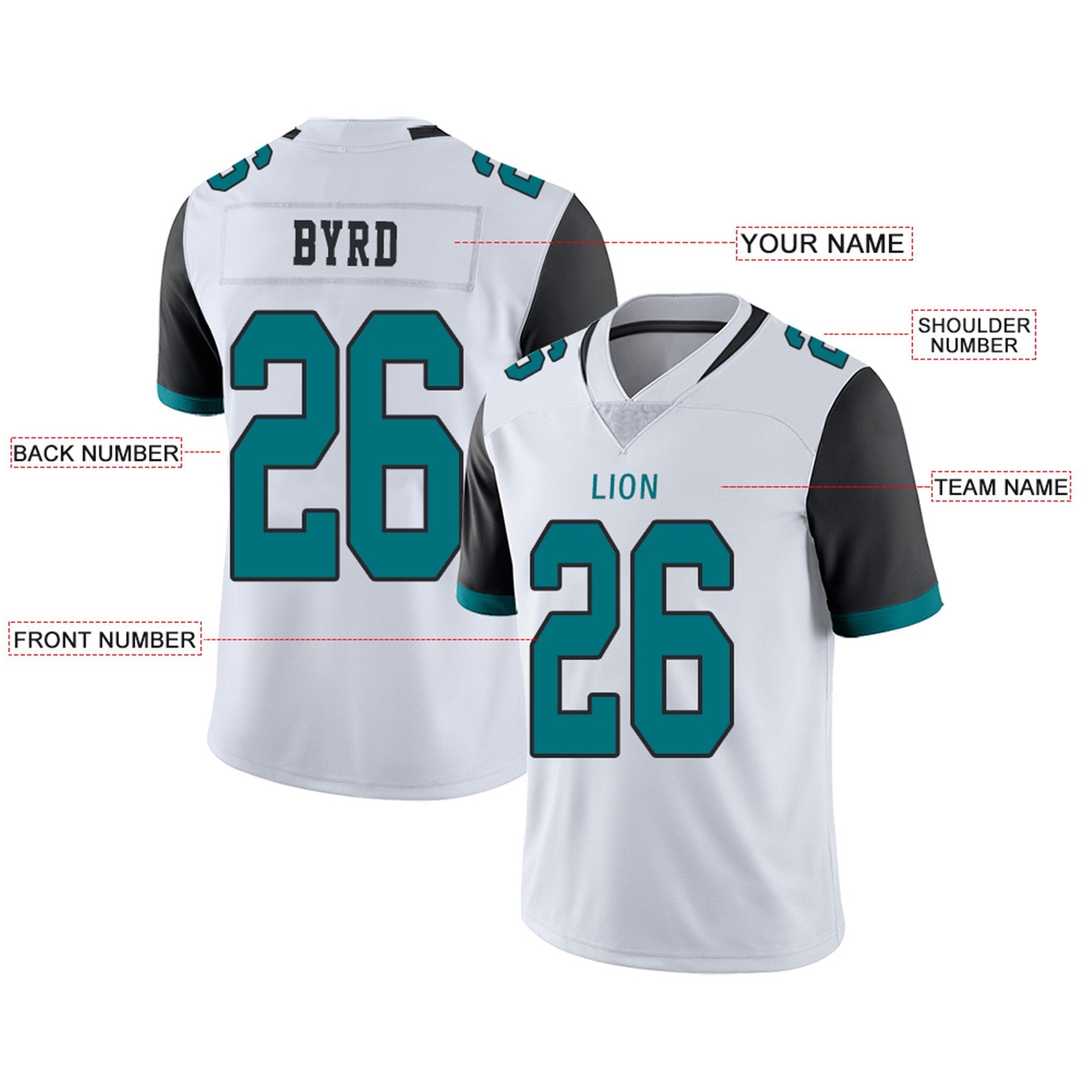 Custom J.Jaguars Football Jerseys Team Player or Personalized Design Your Own Name for Men's Women's Youth Jerseys Teal view 11