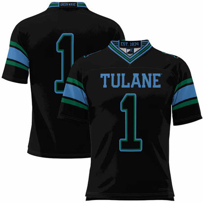 #1 T.Green Wave GameDay Greats Football Jersey - Black American College Jerseys - Main View